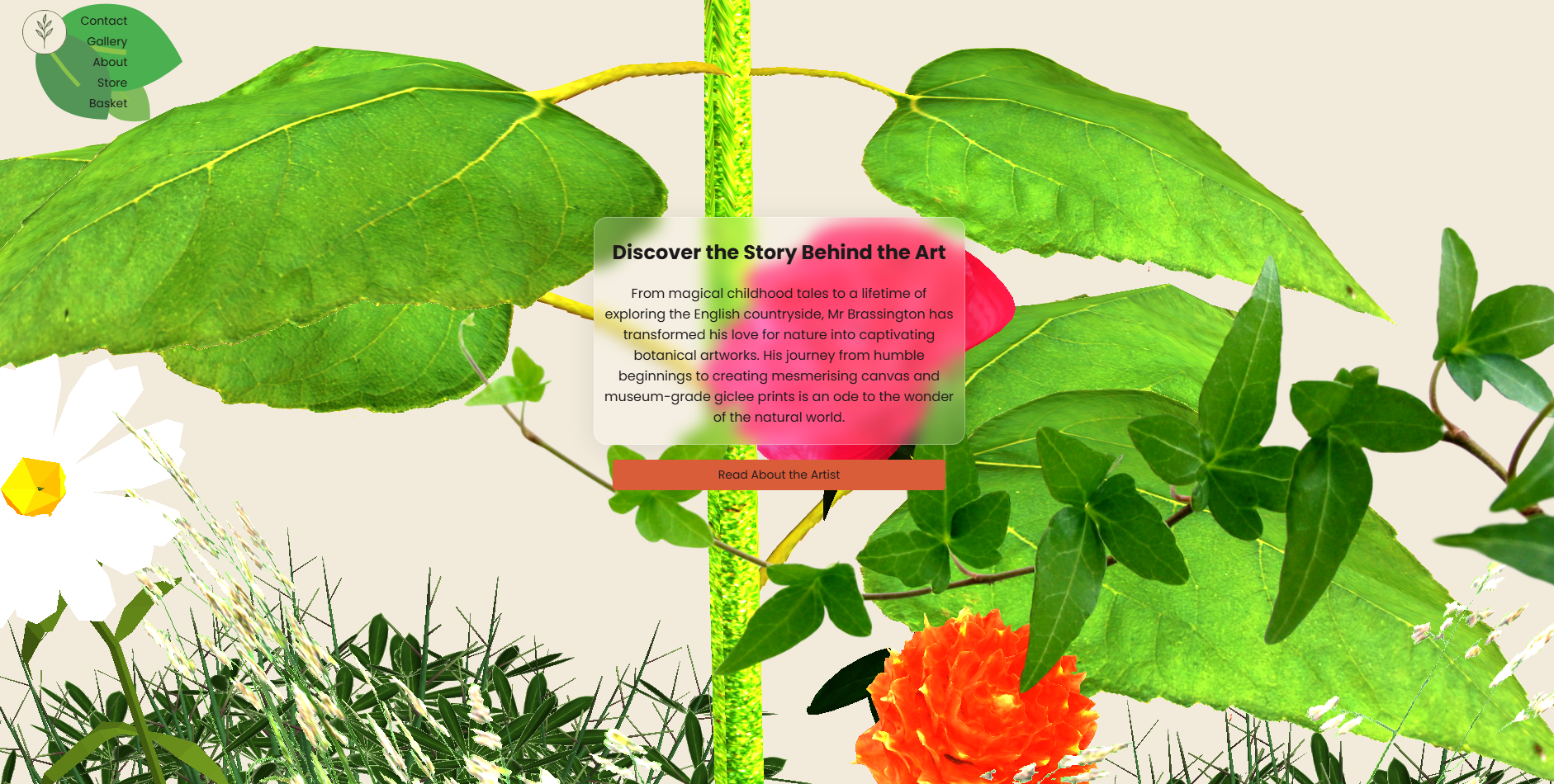 home page of brassington art